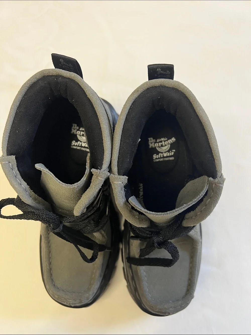 NEW Dr Martens Corran 3 Eye Waxy Suede Heeled Boots Gunmetal Grey US 5 EU 36